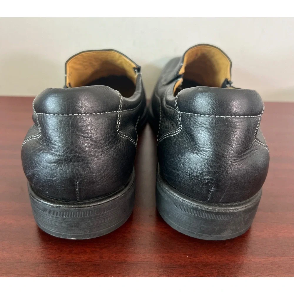 Sandro Moscoloni Mens Black Leather‎ Slip On Loafers Square Toe Shoes Size 9.5 D